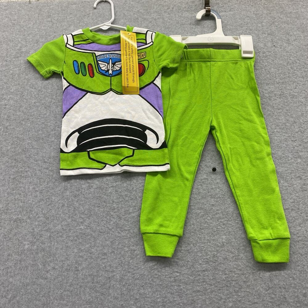 Disney Pixar Toy Story Buzz Lightyear 2-Piece Pajama Set 2T Green Cotton NWT